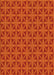 Patterned Orange Red Orange Rug, pat2761yw