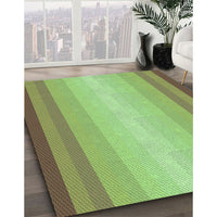 Patterned Olive Green Rug, pat2762grn