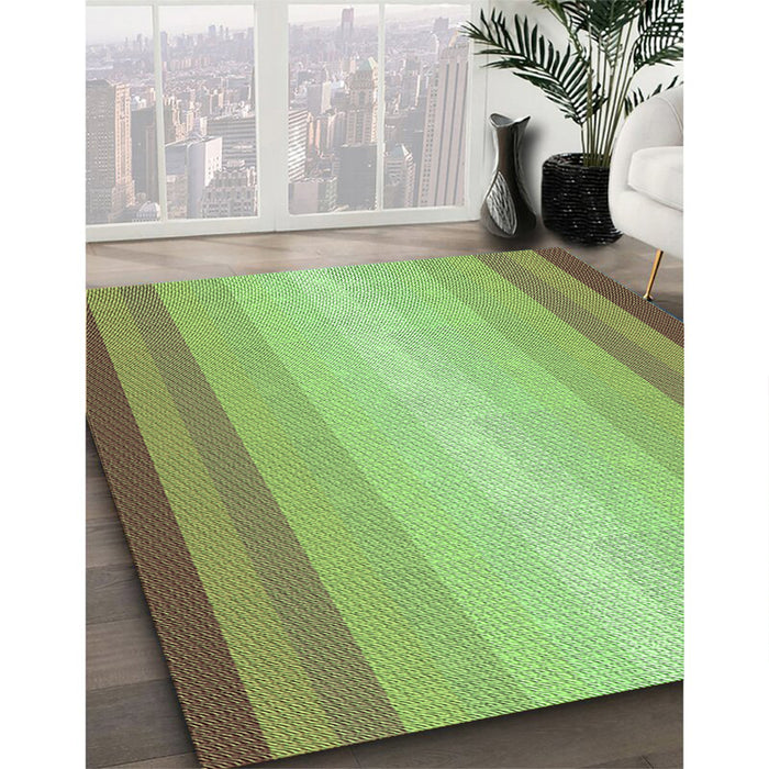 Patterned Olive Green Rug in Family Room, pat2762grn