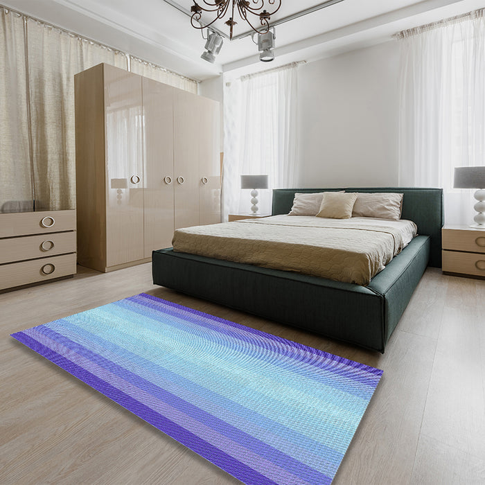 Patterned Sky Blue Rug in a Bedroom, pat2762lblu