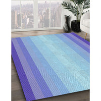 Patterned Sky Blue Rug, pat2762lblu