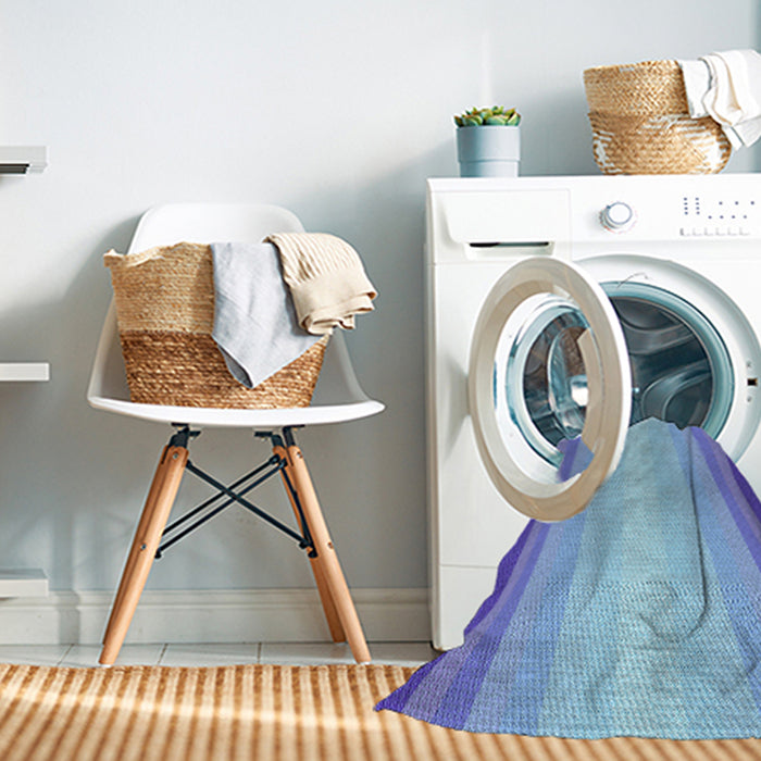 Machine Washable Transitional Sky Blue Rug in a Washing Machine, wshpat2762lblu