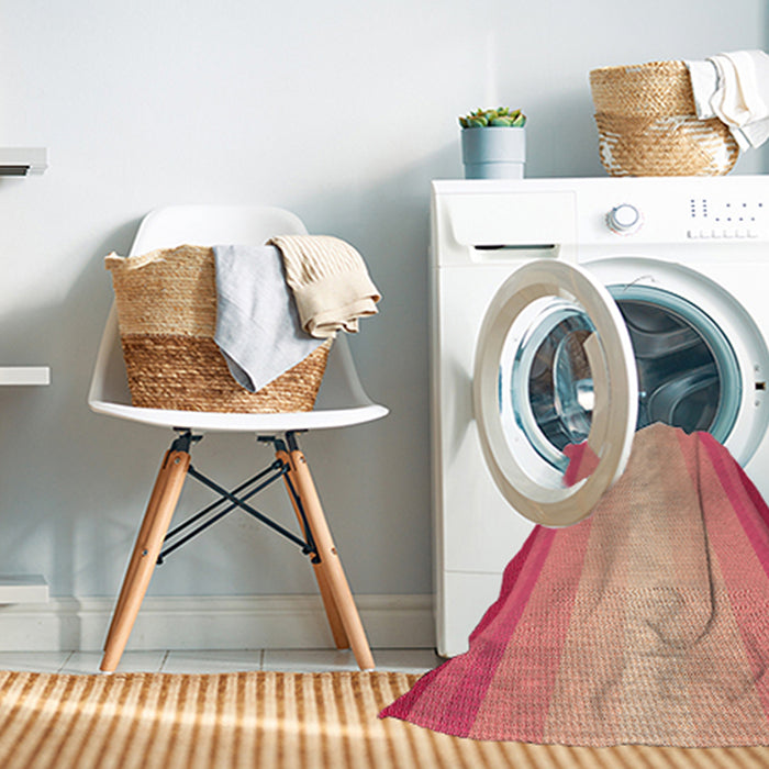 Machine Washable Transitional Crimson Red Rug in a Washing Machine, wshpat2762org