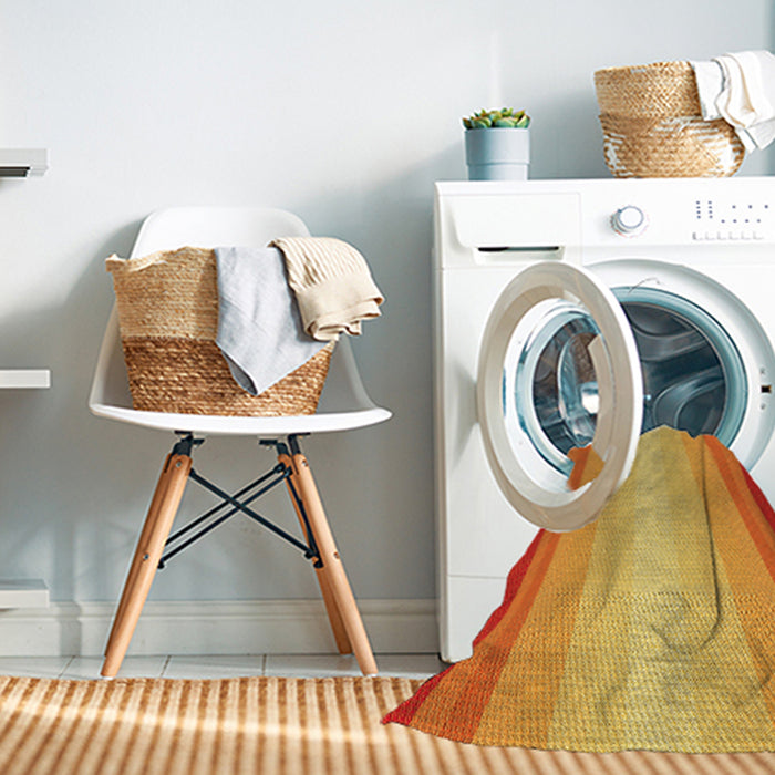 Machine Washable Transitional Orange Red Orange Rug in a Washing Machine, wshpat2762yw