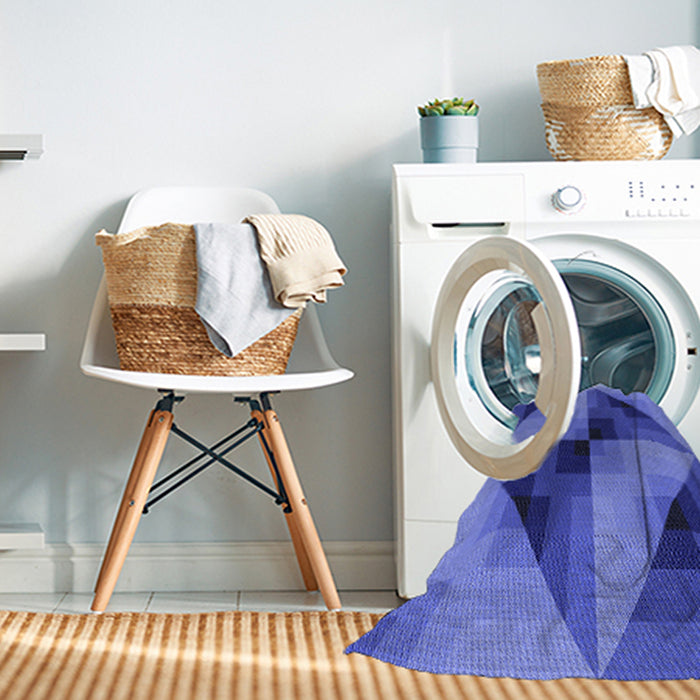 Machine Washable Transitional Sky Blue Rug in a Washing Machine, wshpat2763blu