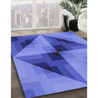 Patterned Sky Blue Rug, pat2763blu