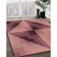 Patterned Sunrise Orange Rug, pat2763brn