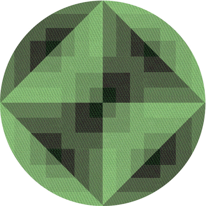 Square Patterned Green Rug, pat2763grn