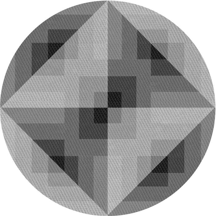 Square Patterned Carbon Gray Rug, pat2763gry