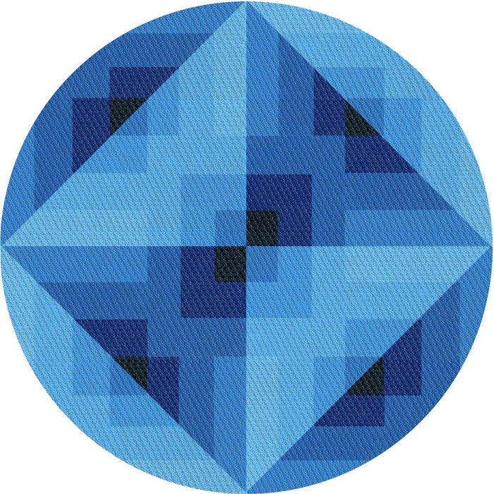 Square Patterned Blue Rug, pat2763lblu