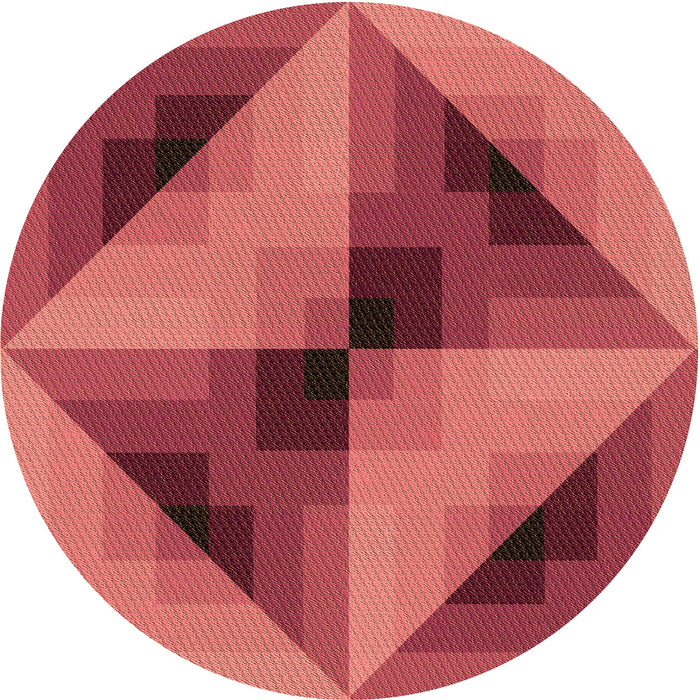 Square Patterned Crimson Red Rug, pat2763org