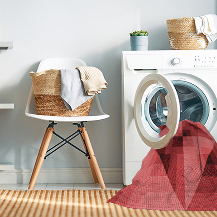 Machine Washable Transitional Red Rug in a Washing Machine, wshpat2763rd
