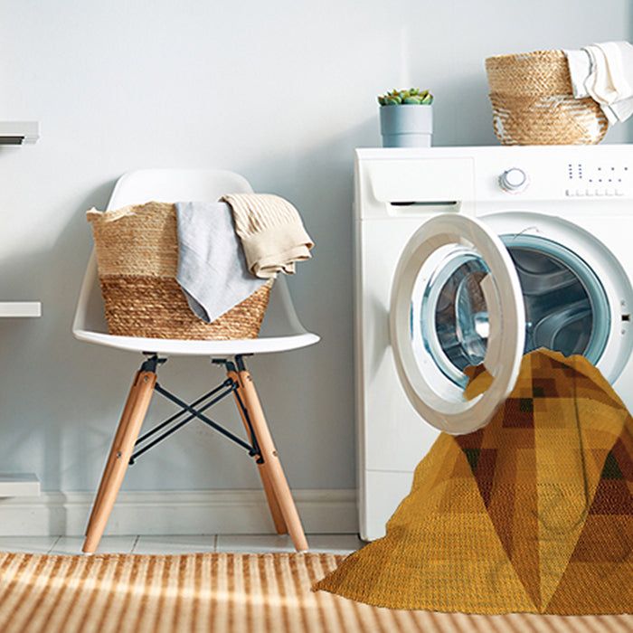 Machine Washable Transitional Mahogany Brown Rug in a Washing Machine, wshpat2763yw