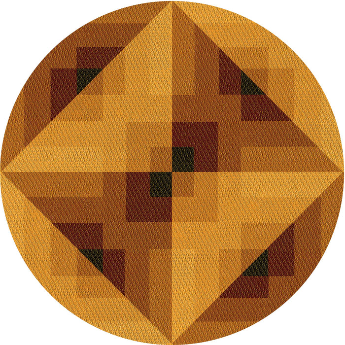 Square Patterned Mahogany Brown Rug, pat2763yw