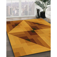 Patterned Mahogany Brown Rug, pat2763yw