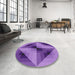 Round Patterned Bright Purple Novelty Rug in a Office, pat2763