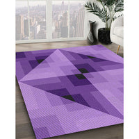 Patterned Bright Purple Novelty Rug, pat2763