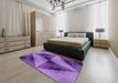 Machine Washable Transitional Bright Purple Rug in a Bedroom, wshpat2763