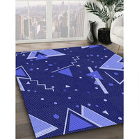 Patterned Earth Blue Rug, pat2764blu