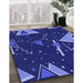 Patterned Earth Blue Rug in Family Room, pat2764blu