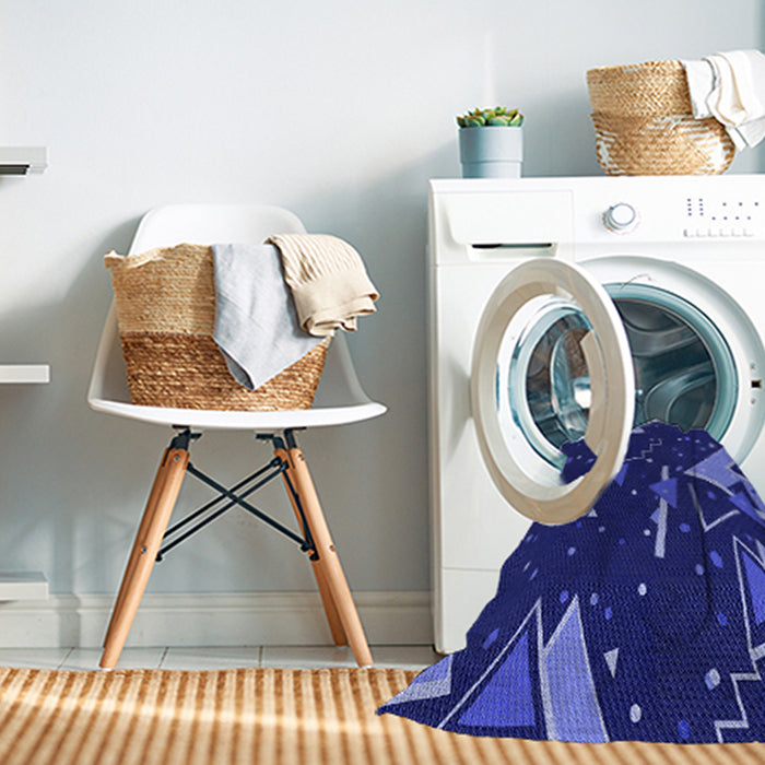 Machine Washable Transitional Earth Blue Rug in a Washing Machine, wshpat2764blu