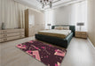 Patterned Cherry Red Rug in a Bedroom, pat2764brn