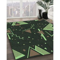 Patterned Green Rug, pat2764grn