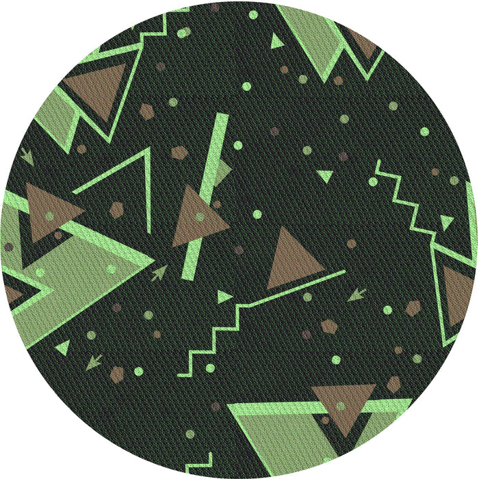 Square Machine Washable Transitional Green Rug in a Living Room, wshpat2764grn