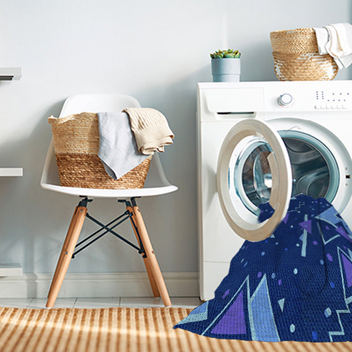 Machine Washable Transitional Blue Rug in a Washing Machine, wshpat2764lblu