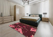 Patterned Deep Red Rug in a Bedroom, pat2764org