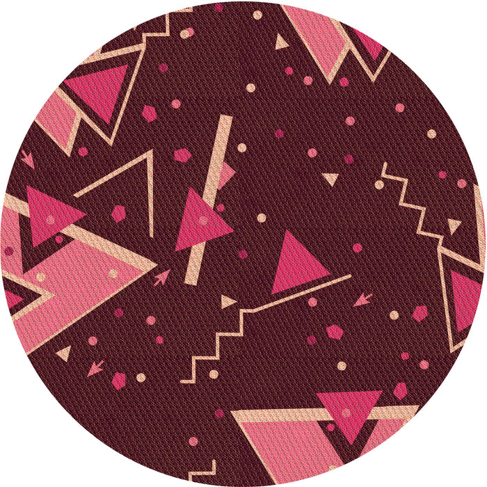 Square Patterned Deep Red Rug, pat2764org