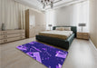 Patterned Purple Rug in a Bedroom, pat2764pur