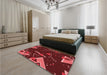 Patterned Red Rug in a Bedroom, pat2764rd