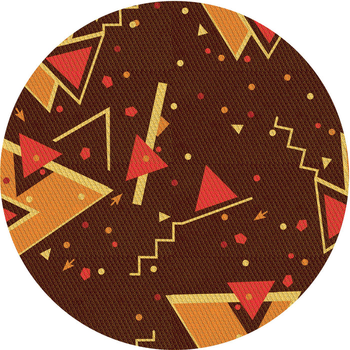 Square Patterned Maroon Red Rug, pat2764yw