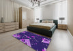 Machine Washable Transitional Indigo Purple Rug in a Bedroom, wshpat2764