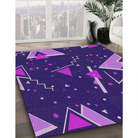 Patterned Indigo Purple Novelty Rug, pat2764