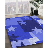 Patterned Sky Blue Rug, pat2765blu