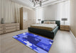 Patterned Sky Blue Rug in a Bedroom, pat2765blu