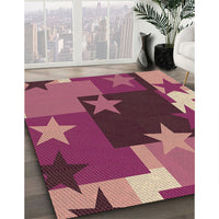 Patterned Rose Red Rug, pat2765brn