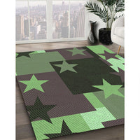 Patterned Green Rug, pat2765grn