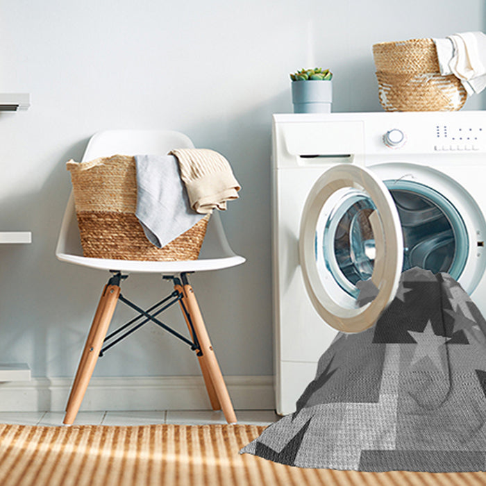 Machine Washable Transitional Grey Gray Rug in a Washing Machine, wshpat2765gry