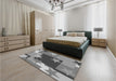 Patterned Gray Rug in a Bedroom, pat2765gry