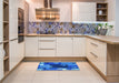 Patterned Blueberry Blue Rug in a Kitchen, pat2765lblu