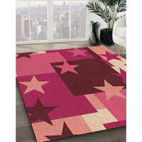 Patterned Crimson Red Rug, pat2765org