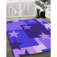 Patterned Purple Daffodil Purple Rug, pat2765pur