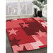 Machine Washable Transitional Red Rug in a Family Room, wshpat2765rd