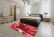 Patterned Red Rug in a Bedroom, pat2765rd