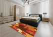 Patterned Neon Orange Rug in a Bedroom, pat2765yw