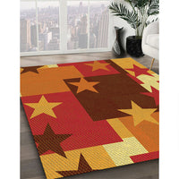 Patterned Neon Orange Rug, pat2765yw