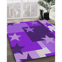 Patterned Dark Violet Purple Novelty Rug, pat2765